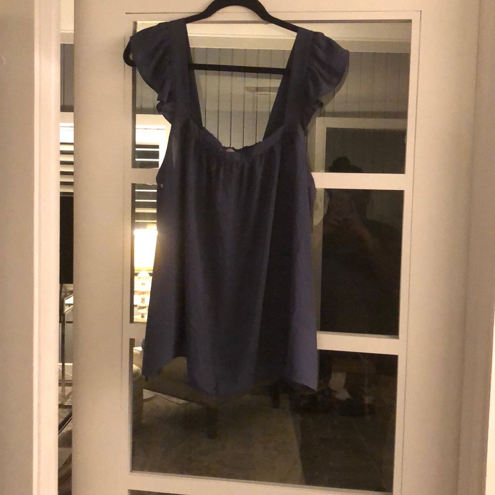 LOFT ruffle shoulder tank